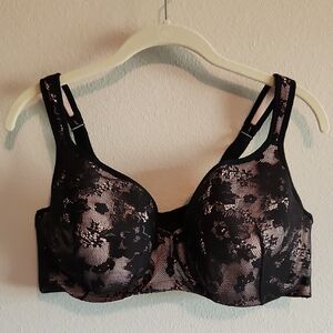 Cacique Black Lace Bra with Underwire and Adjustable Straps